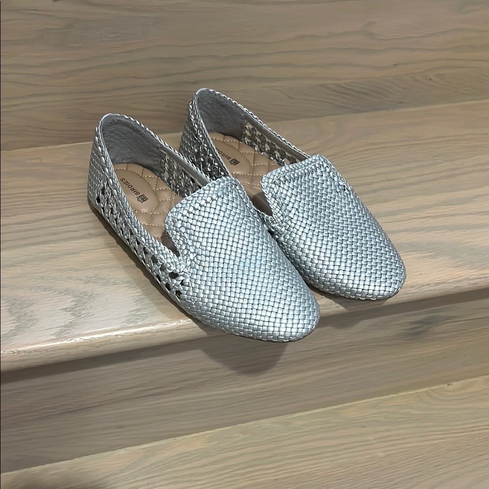 Birdies Starling Silver Woven Flats